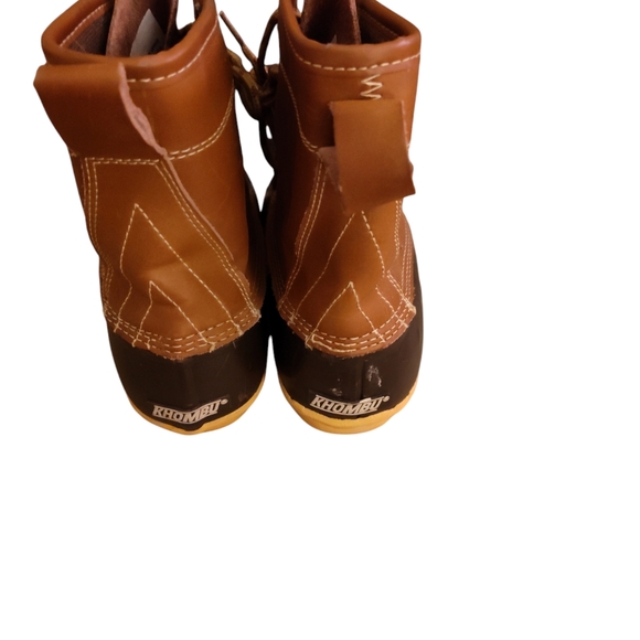 Khombu rain boots winter brown leather and man made size 8 work vacation hiking - Picture 4 of 4